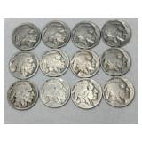 12 Indian/ buffalo nickels  1920s