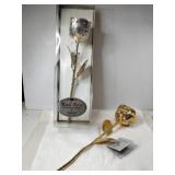Real roses dipped in gold and silver