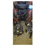 Resin monkey sculptures