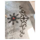 2 metal wall art 1 is 51"L & round 21"