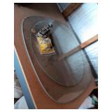 2 glass table tops 23"x23" & 18"round with