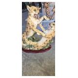 Playfully lepords 14in sculpture