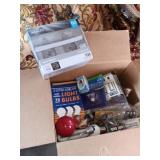 Box of assorted light bulbs