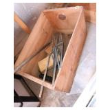 Wood crate 20Lx12Wx19H with garden stakes