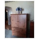 Large Cabinet with artificial flowers 54Hx36Wx20D