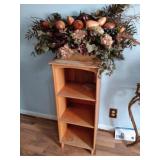 Rattan & Wood shelving unit 36Hx16Wx13D with