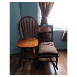 Chairs x2 Small Rocker with cain seat & back