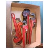Pipe Wrenchs x5 in flat Craftsman,  Fuller and