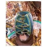 Incent burner with 3 bags of incense 8" tall