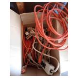 Large box of extension cords with holder & power