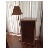 Stereo Cabinet with floor lamp. Cabinet on