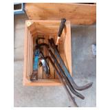 Prybars x 7  17" to 7" in Small wood crate