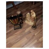 Group of 4 Nativity resin plus 3 decorative metal