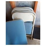 four fold up card table with matching table