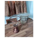 Glass & metal floor containers 19" & 17" tall