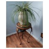 Metal plant stand 23" tall with pottery vase and