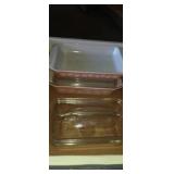 2 pink daisy 1 ï¿½qt casserole dishes and