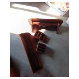 2 wall shelves 1 is 12" long & towel rack the