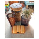 Old World Decor group of 4 plus plant , laundry