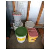 Large containers of garden chemicals x6