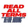 READ ALL TERMS BEFORE BID!! IMPORTANT INFO ABOUT