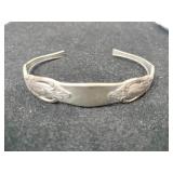 Silver spoon cuff bracelet by Oneida  Marked