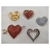 Heart brooches
