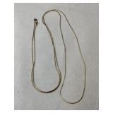 Silver gold tone chain marked 925.  .150oz