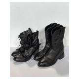 Women's lace up boots and Old West boots size 8.5