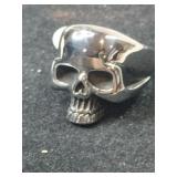 Silvertone Skull man's ring size 13