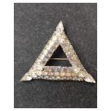 Clear  rhinestone triangle brooch