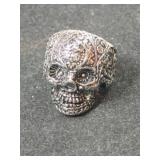 Silvertone Skull man's ring size 13