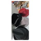 Men's fedora hats , red and gray Burro hats,