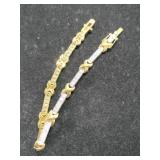 Gold tone clear stones bracelet marked 925.