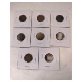 8 Indian Head pennies mixed years