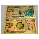 Novelty Pokï¿½mon gold foil banknotes