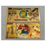 Novelty Pokemon gold foil banknotes