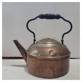 Copper coated teapot 12in across 11in tall with