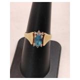 10K bluestone ring marked 10K size 6.5.