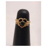 10K greenstone baby ring marked 10k size 1