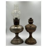 B & H Rayo nickel-plated kerosene oil lamp w/