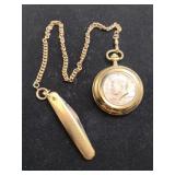 Kennedy half dollar pocket watch with chain and