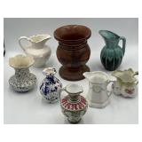 Small ceramic pitchers, vases, & larger