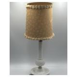 22' table lamp w/ spiral-pattern milk glass base