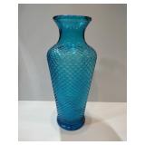 MCM  ocean blue diamond cut vase 13 '