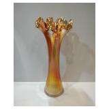 Fenton art Marigold carnival glass vase 11 in