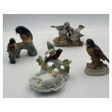 Various bird figurines, Lefton, Norleans, Royal