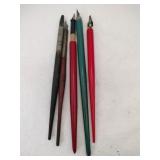 5 Calligraphy dip pens w/ color and style handles