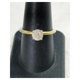 14k GF clear Stone ring marked 14k GF size 7.5.