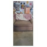 Brown love seat with hide -a- bed (good shape)